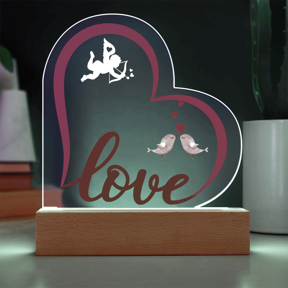 Valentine Love Heart Acrylic Plaque For Couple