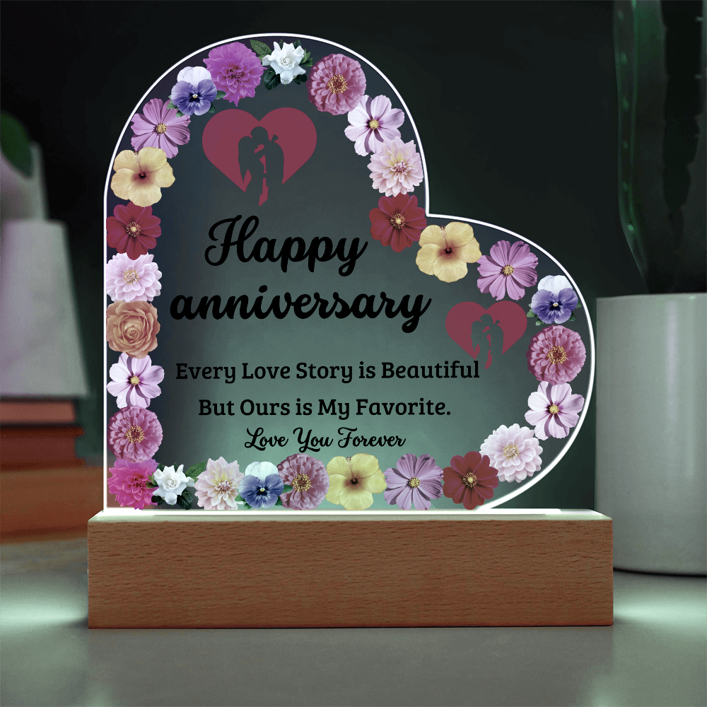 Couple Anniversary Heart Acrylic Plaque