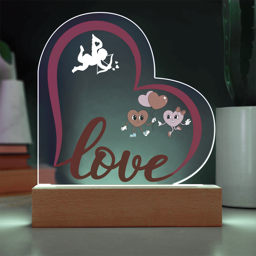 Love Heart Acrylic Plaque Gift for couple