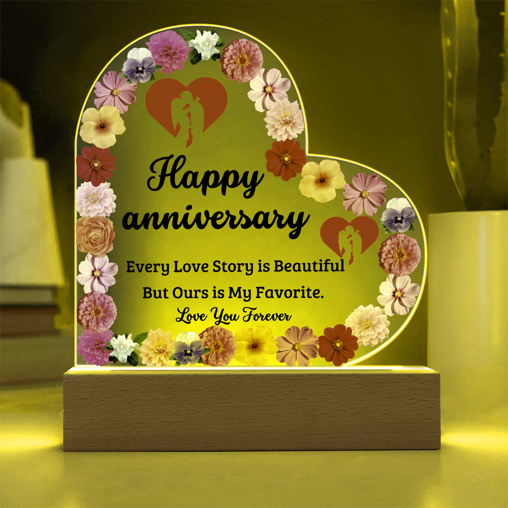 Couple Anniversary Heart Acrylic Plaque