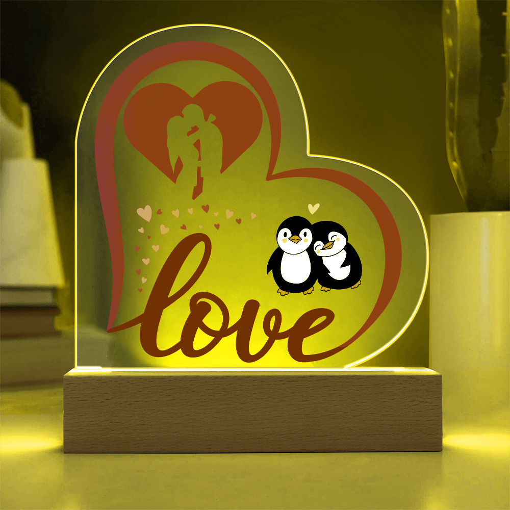 Love You Heart Acrylic Plaque