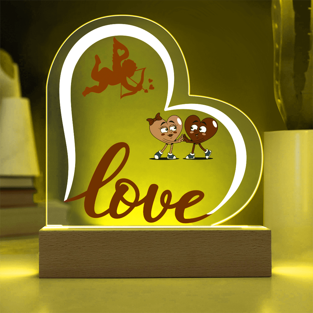 Valentine Love Heart Acrylic Plaque For Couple