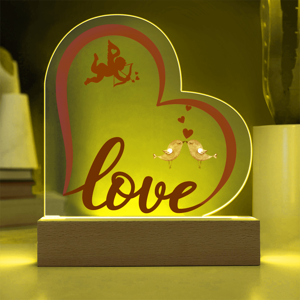 Valentine Love Heart Acrylic Plaque For Couple