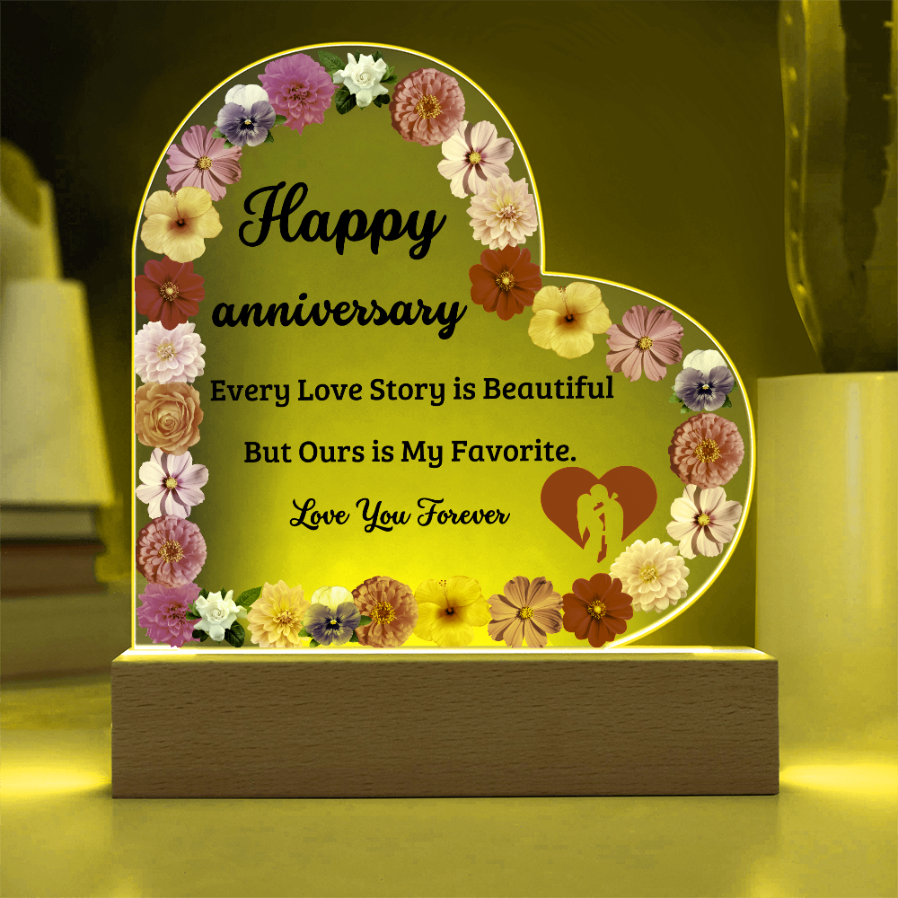 Anniversary Heart Acrylic Plaque