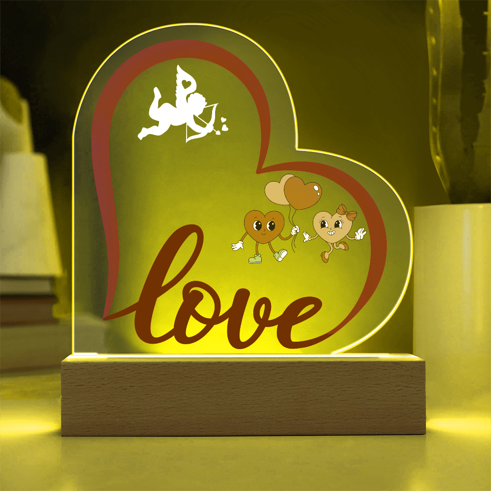 Love Heart Acrylic Plaque Gift for couple