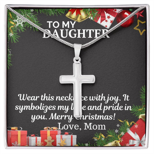 Gift To My Daughter from Mom - Stainless Cross Necklace - Giftsmojo