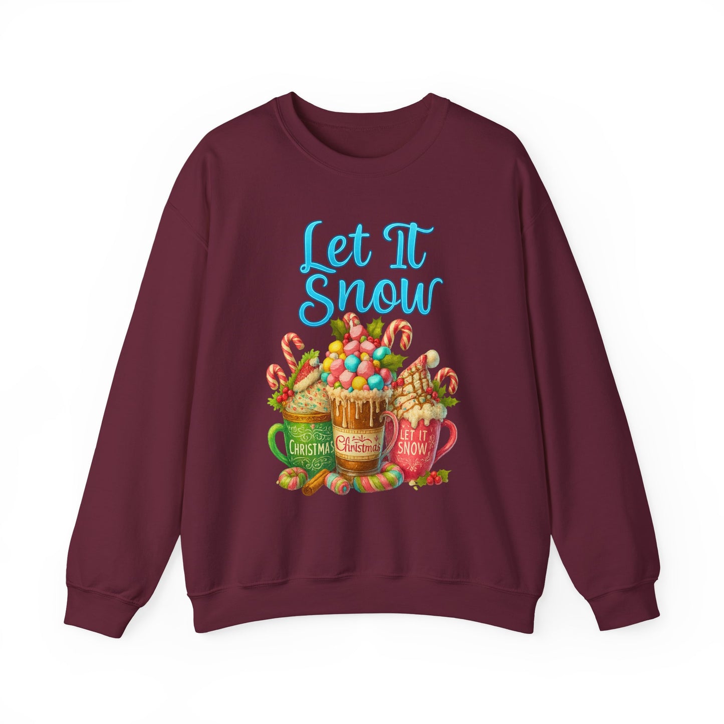 Holiday coffee graphic sweatshirt in red color