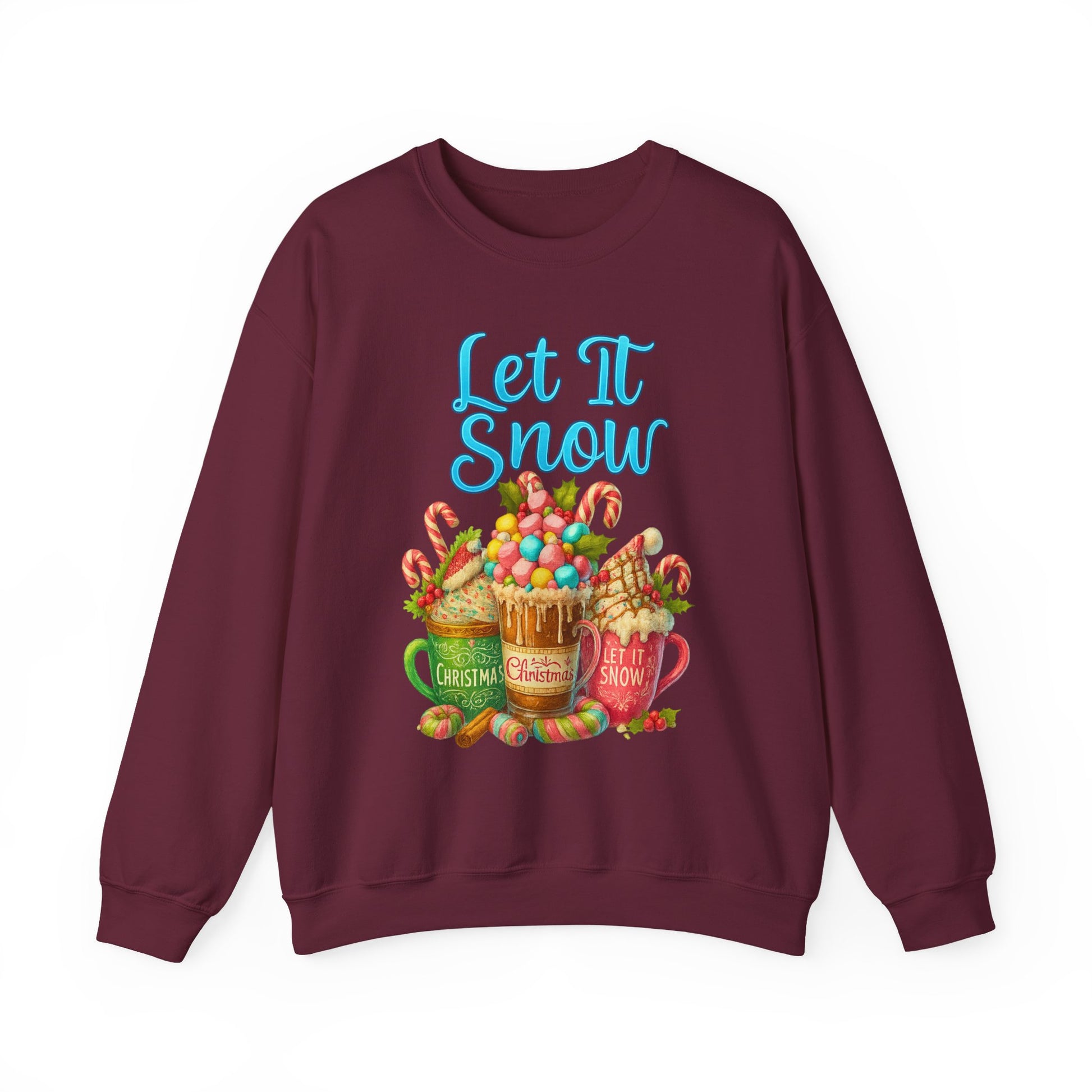 Holiday coffee graphic sweatshirt in red color