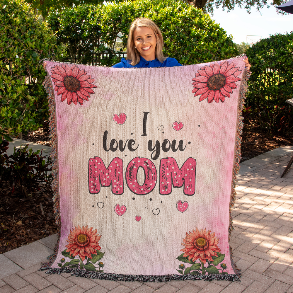 Mom Heirloom Woven Blanket - Great Gift for Mom for Her Birthday, Christmas, Mother's day or Valentine's Day