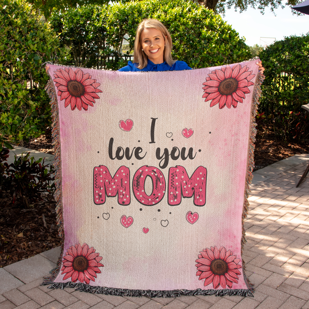 Mom Heirloom Woven Blanket - Great Gift for Mom for Her Birthday, Christmas, Mother's day or Valentine's Day
