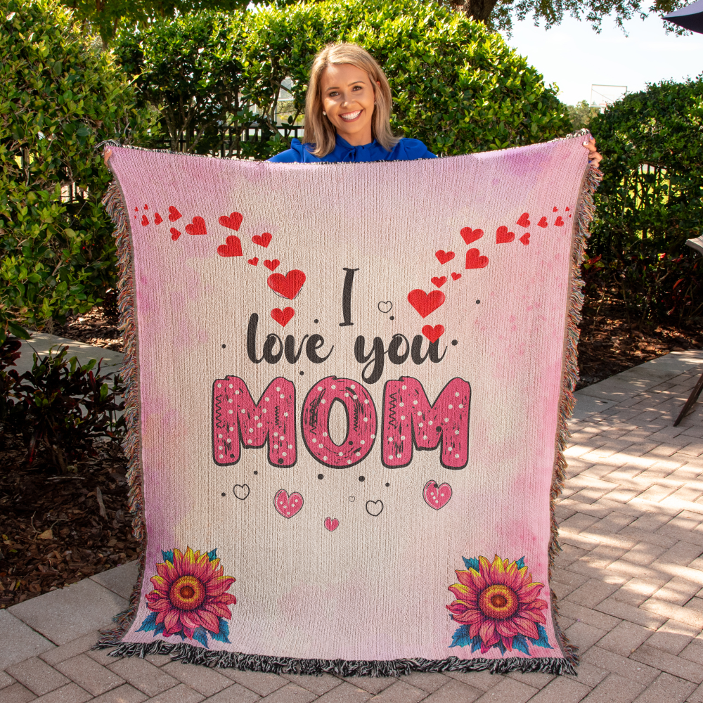 I Love You, Mom" Heirloom Woven Blanket: Express Your Love in Every Thread