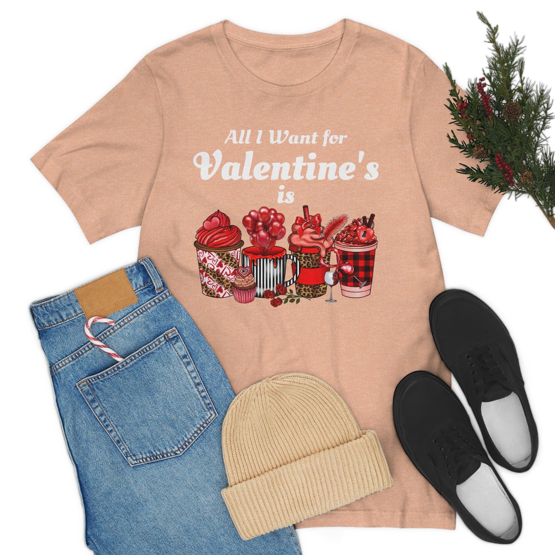 All I want for Valentines is Coffee Tee - Giftsmojo