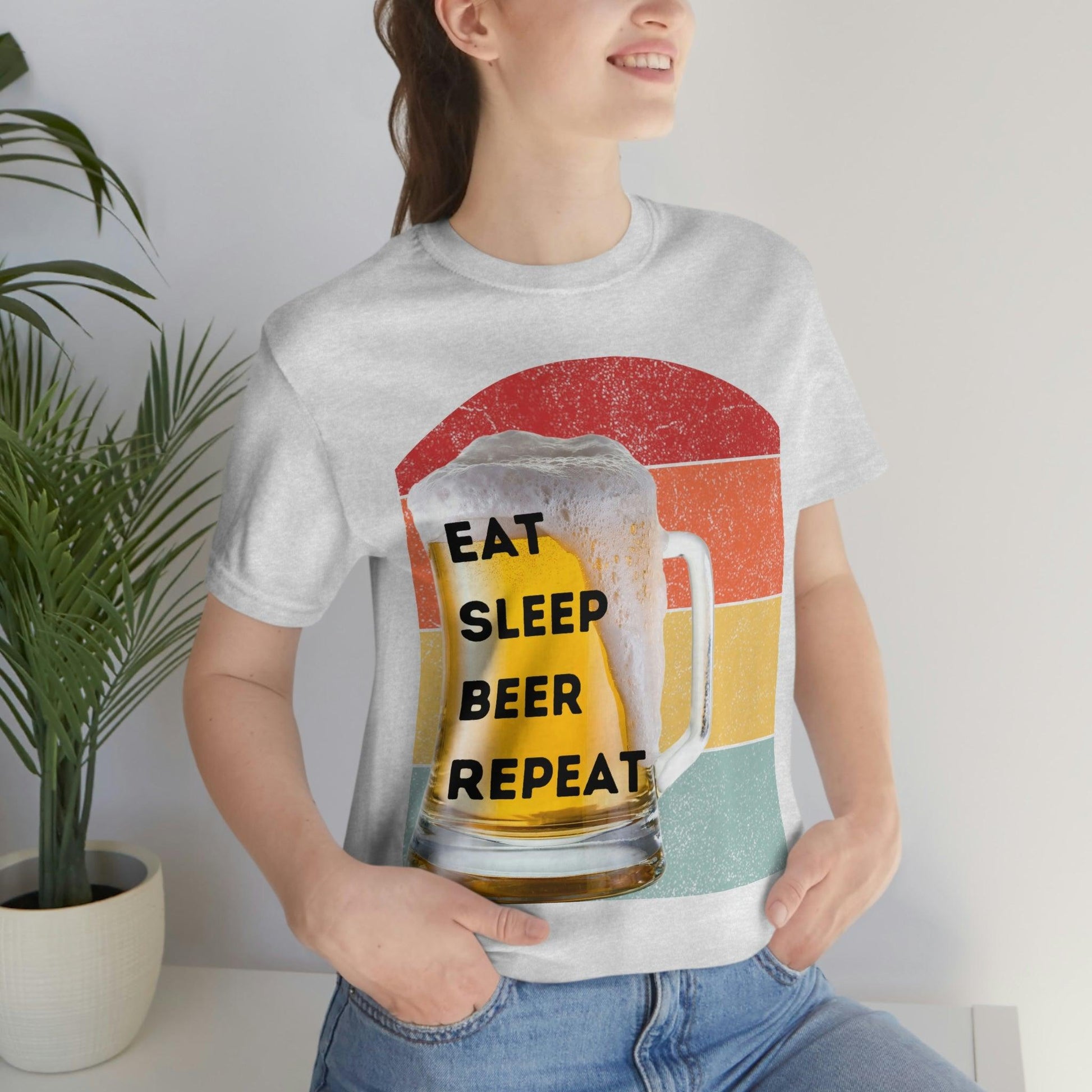 Retro shirt Eat Sleep Beer Repeat - funny beer shirt - Giftsmojo