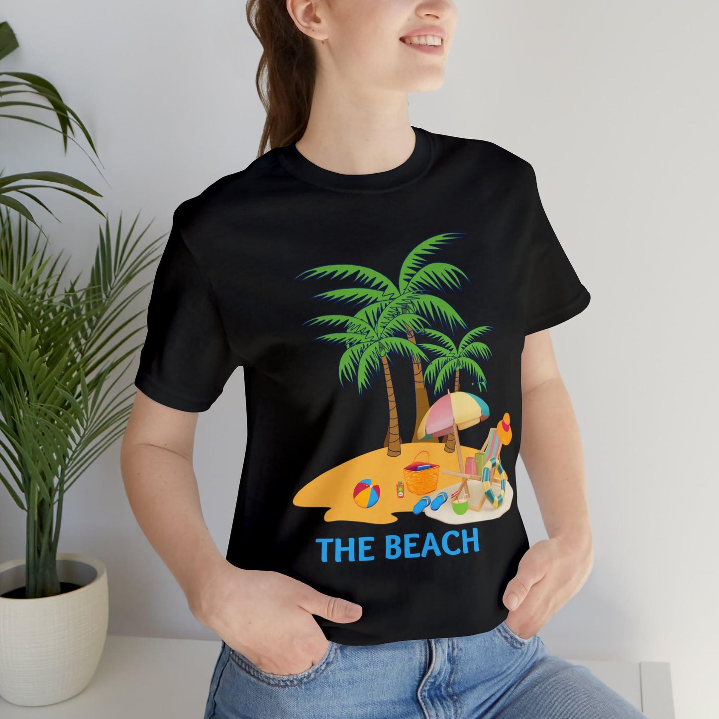 Beach shirt, The Beach is my happy place shirt, Beach t-shirt, Summer shirt, Beachwear, Beach fashion, Stylish beach apparel - Giftsmojo