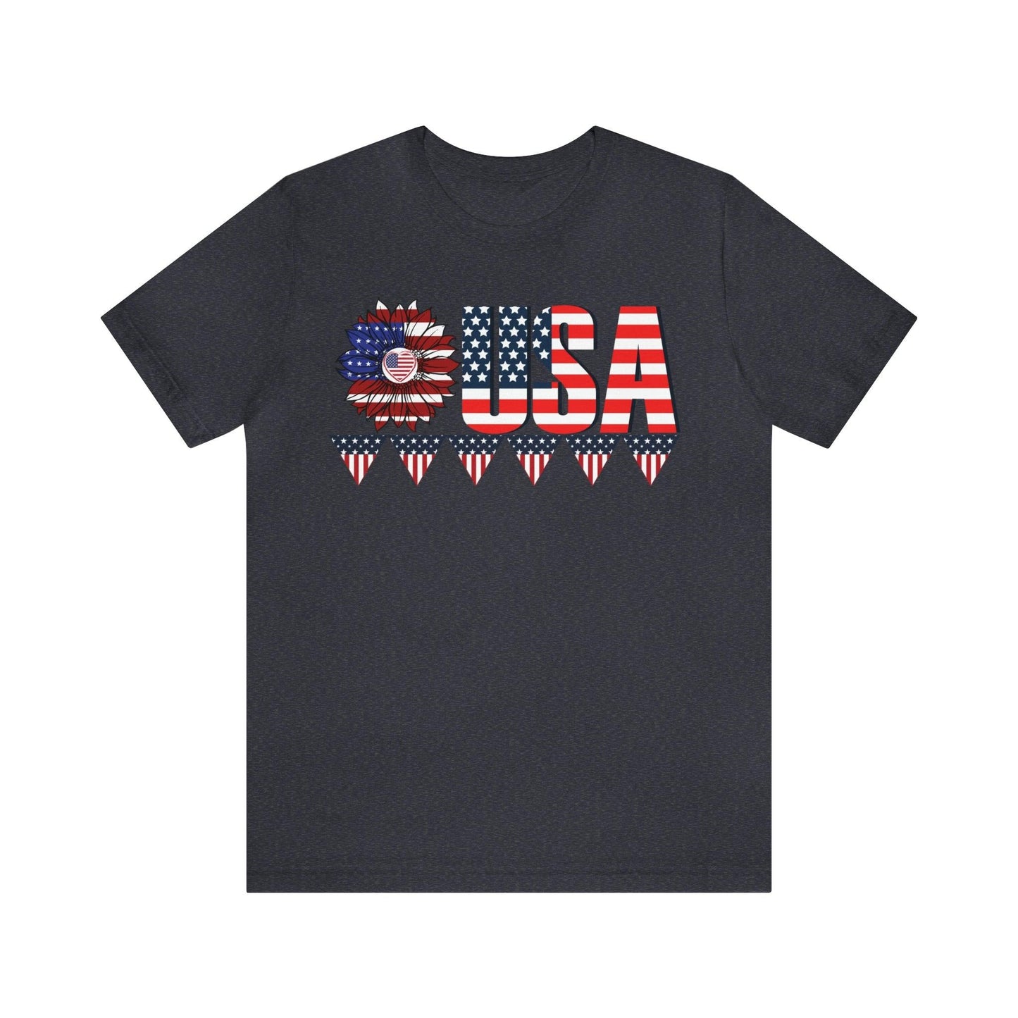 Flower USA American flag shirt, Red white and blue shirt, 4th of July shirt - Giftsmojo