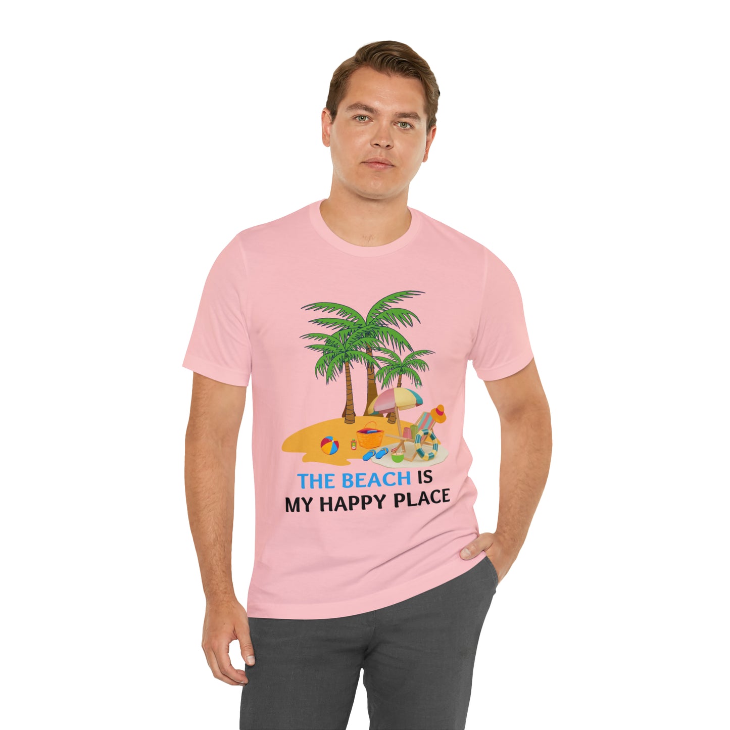 Beach shirt, The Beach is my happy place shirt, Beach t-shirt, Summer shirt, Beachwear, Beach fashion, Stylish beach apparel