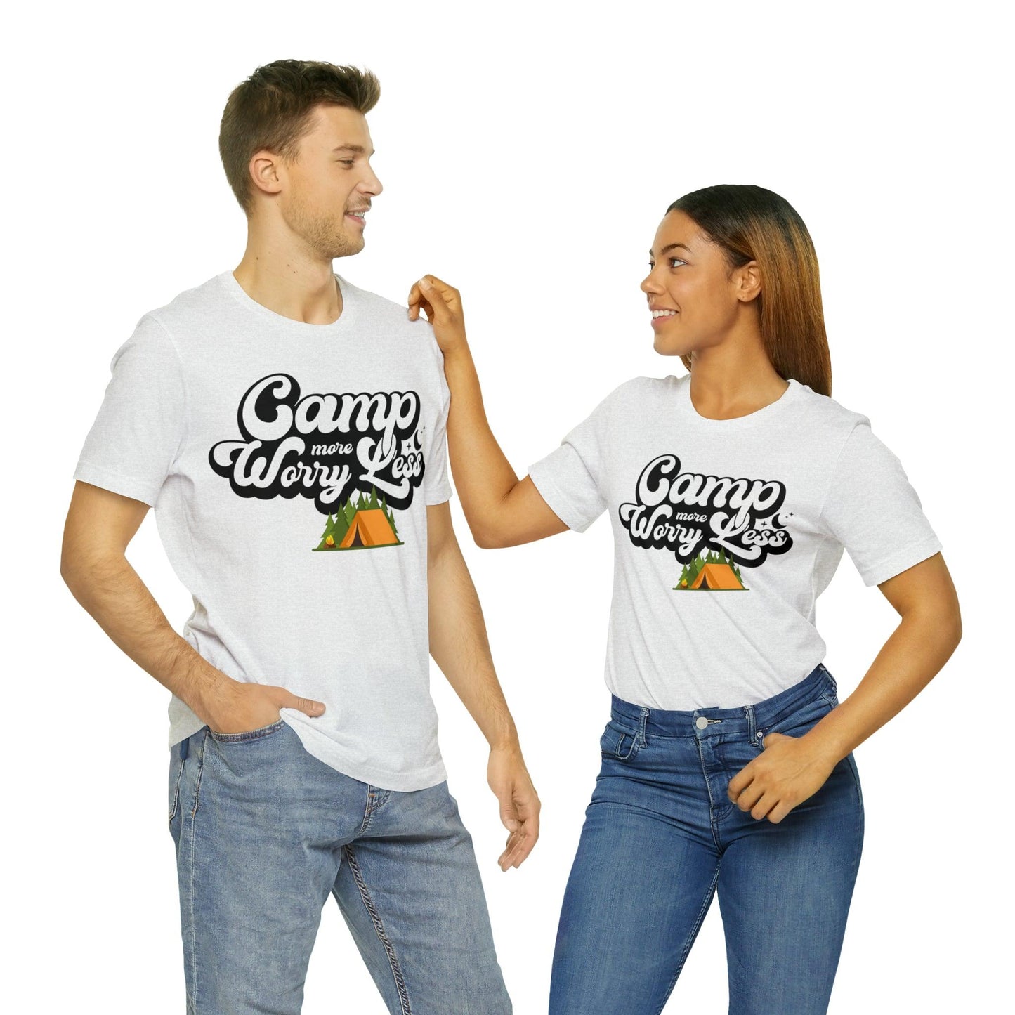 Camp More Worry Less Shirt, Outdoor adventure clothing, Nature-inspired shirts, Outdoor enthusiasts gift, Adventure-themed attire - Giftsmojo