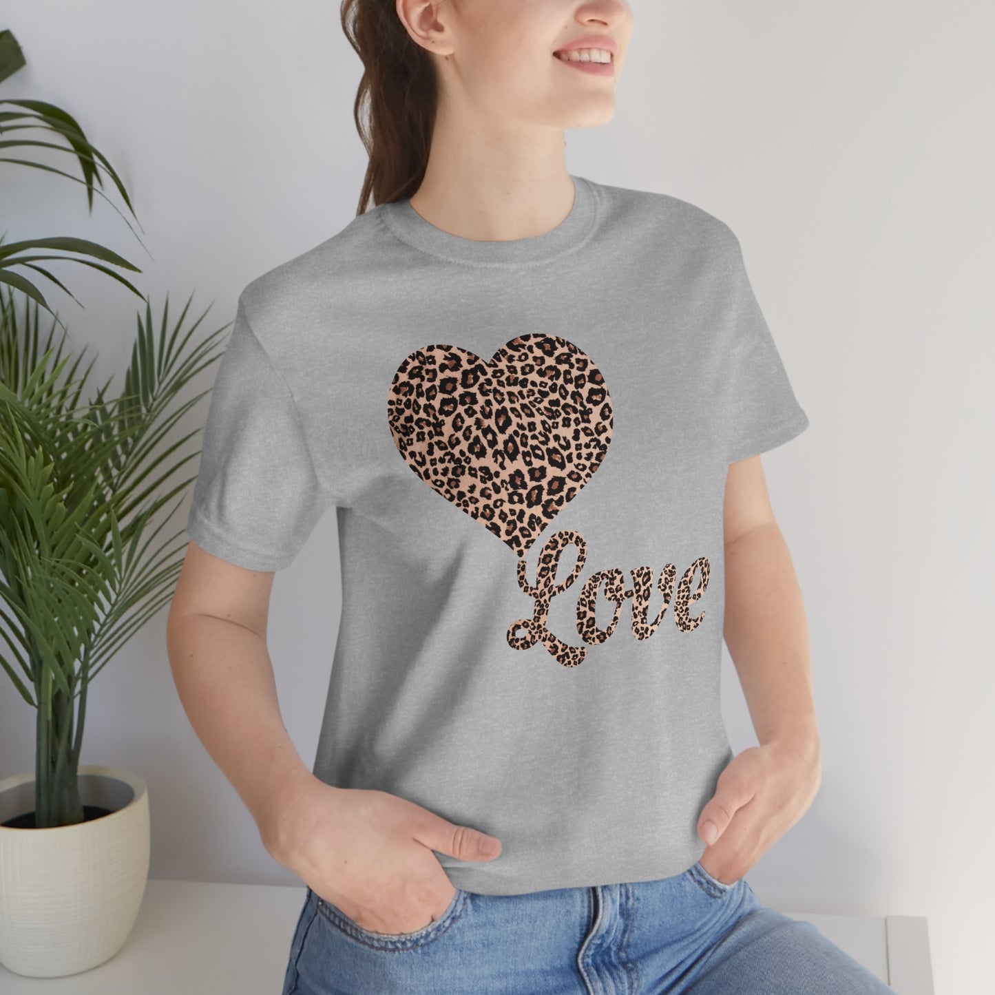 Love Heart, Leopard Print Tee