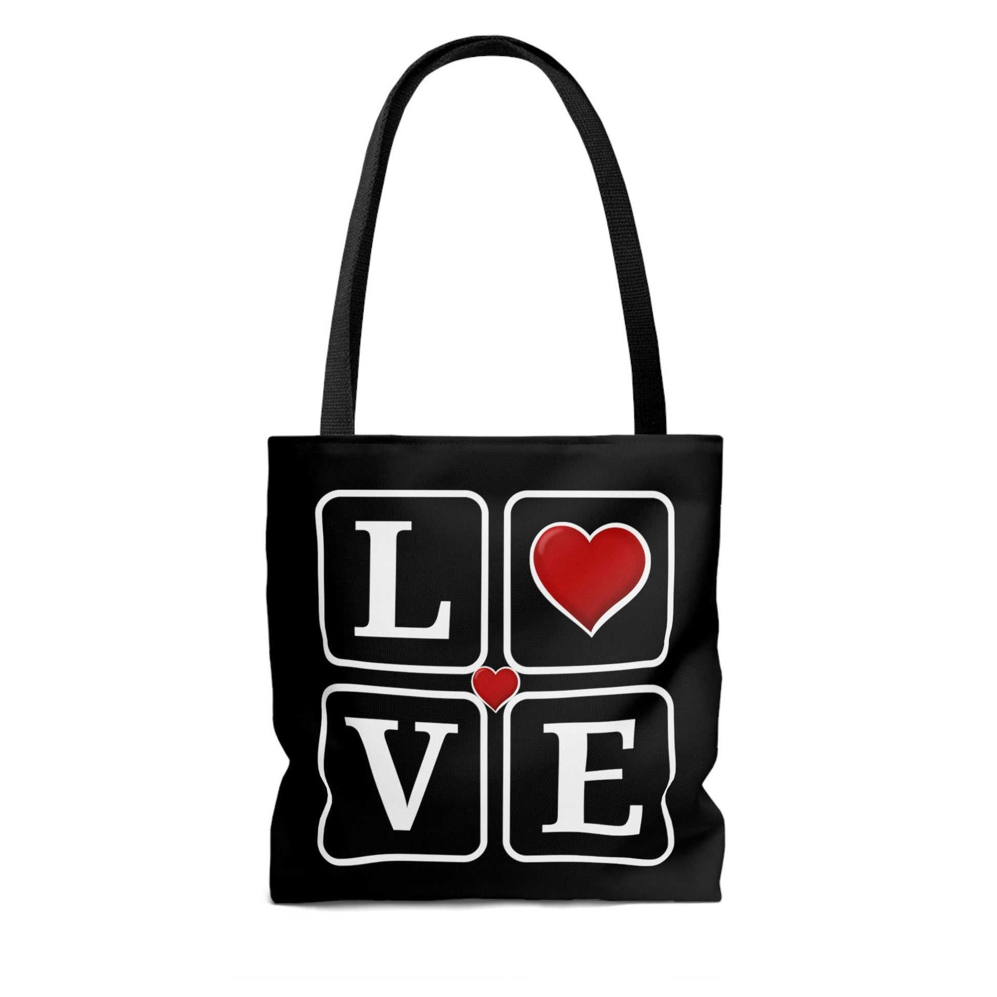 Love Squares with Hearts Tote Bag, - Giftsmojo