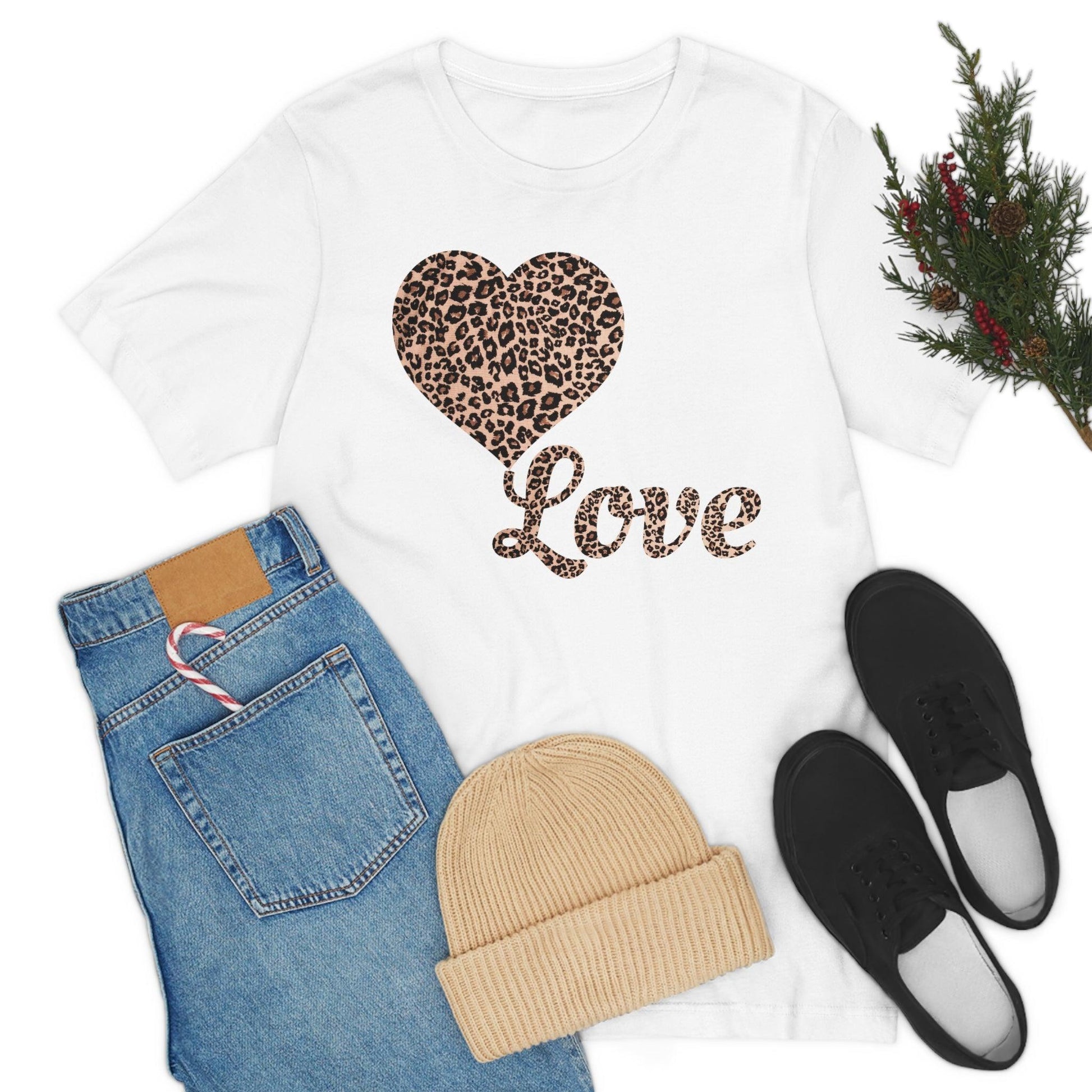 Love Heart, Leopard Print Tee - Giftsmojo