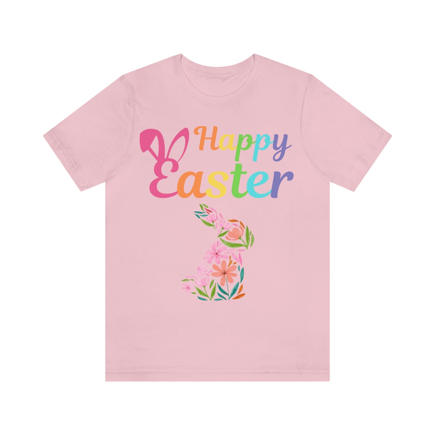 Happy Easter Bunny Shirt Easter Gift women Easter Shirt - Easter Day Shirt Cute Easter flower shirt