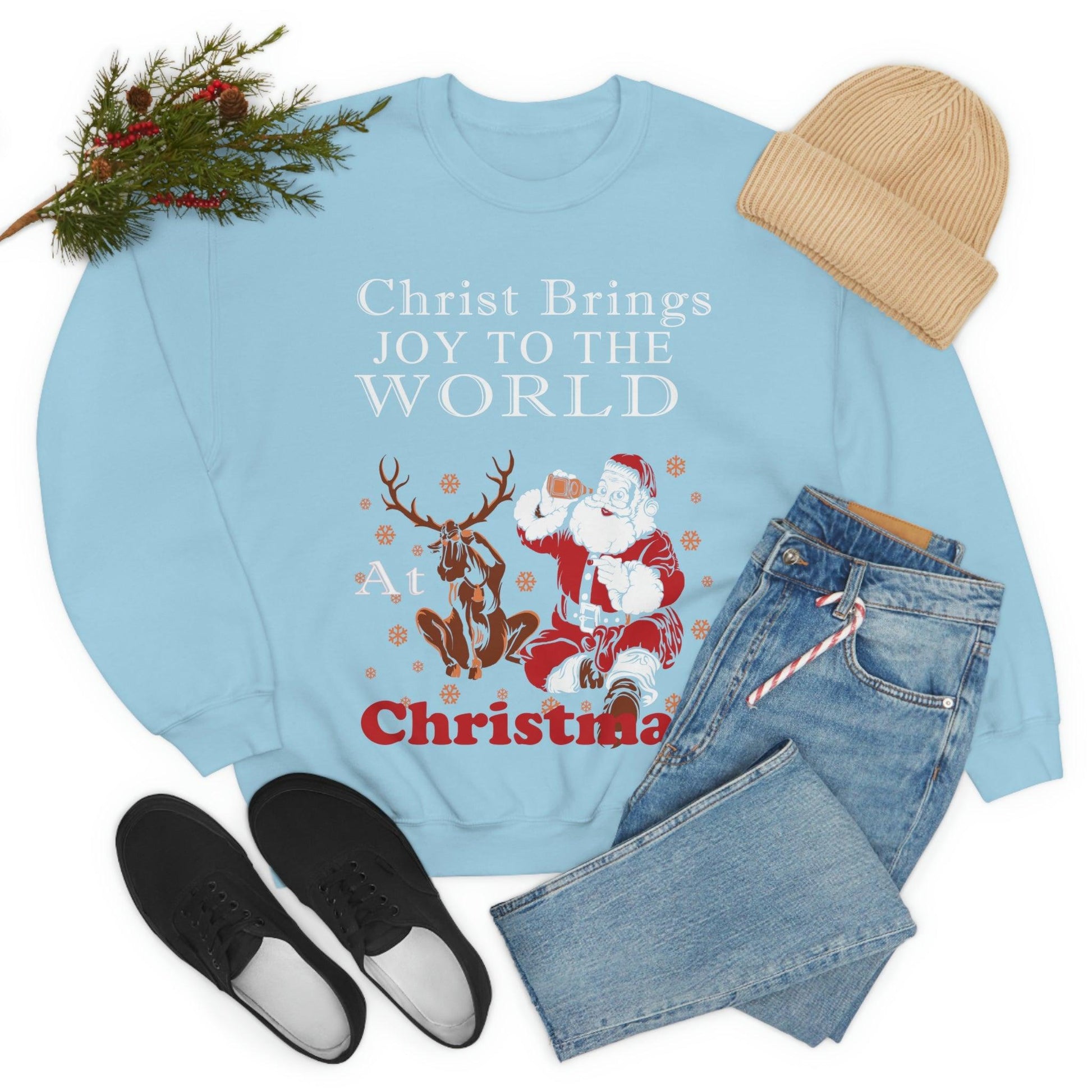 Christ brings joy to the World at Christmas Sweatshirt - Giftsmojo