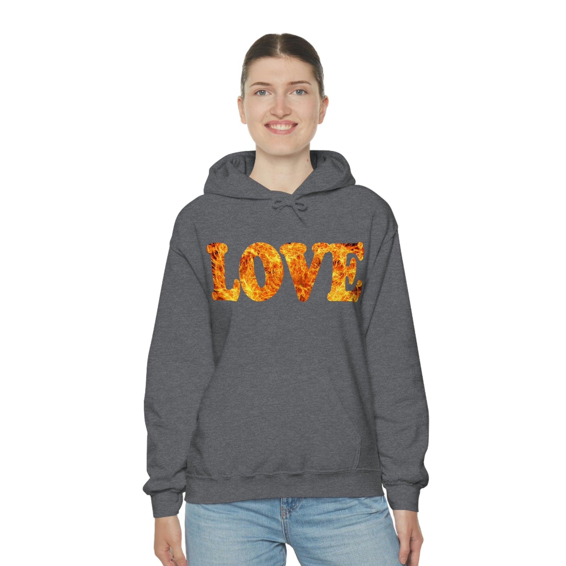 Love Fire Hooded Sweatshirt - Giftsmojo