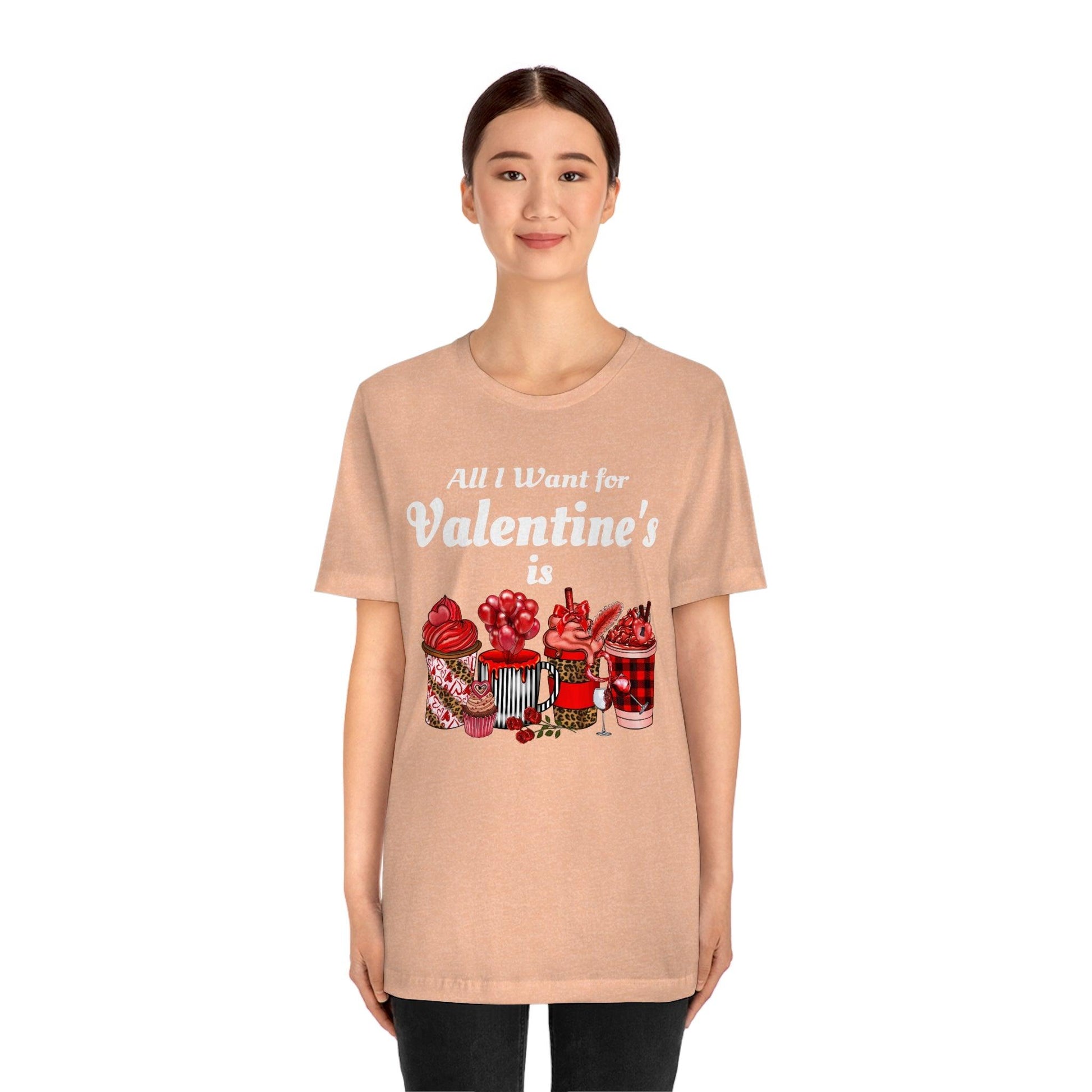 All I want for Valentines is Coffee Tee - Giftsmojo