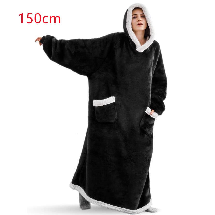 Winter TV Hoodie Blanket Winter Warm Home Clothes Women Men Oversized Pullover With Pockets - Giftsmojo