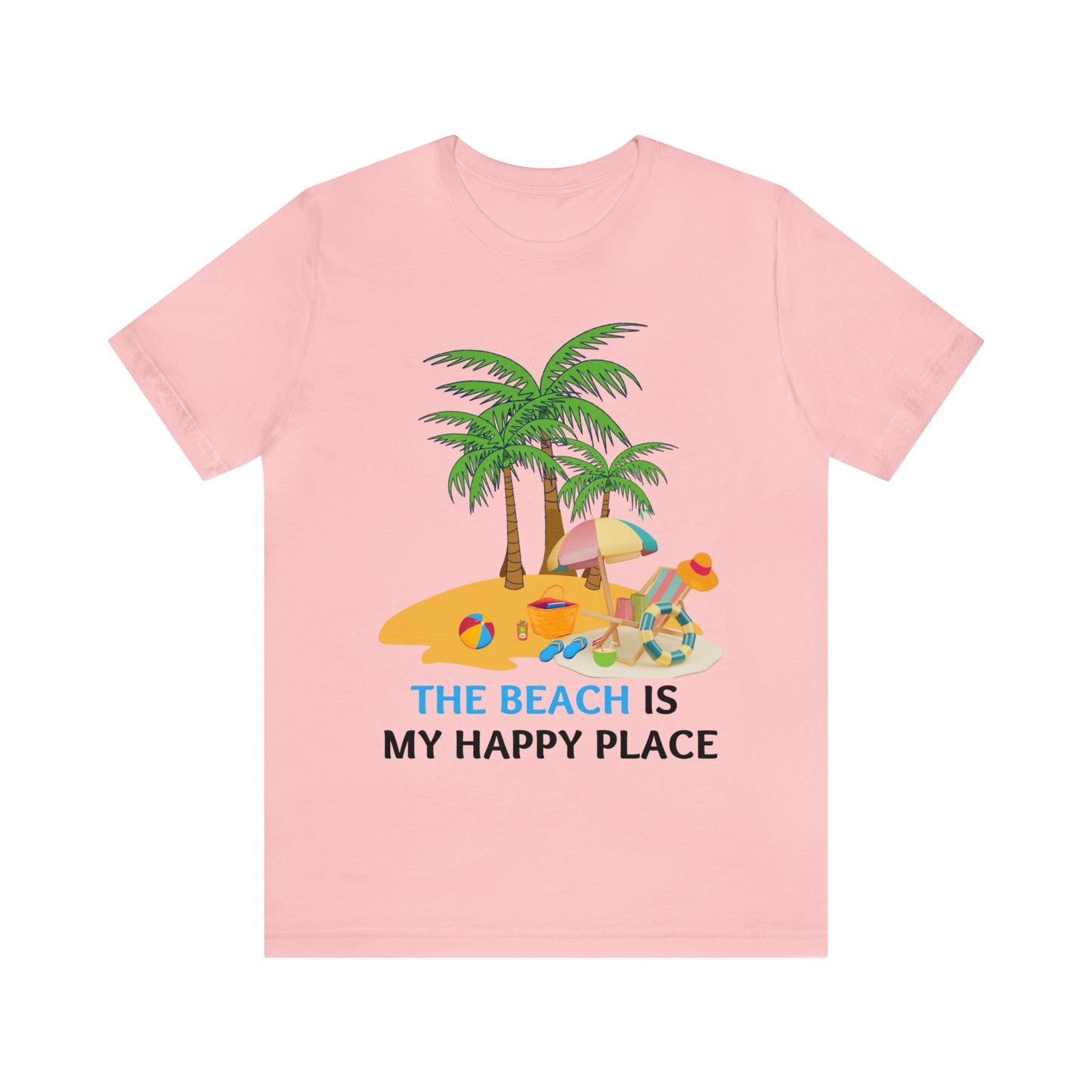 Beach shirt, The Beach is my happy place shirt, Beach t-shirt, Summer shirt, Beachwear, Beach fashion, Stylish beach apparel