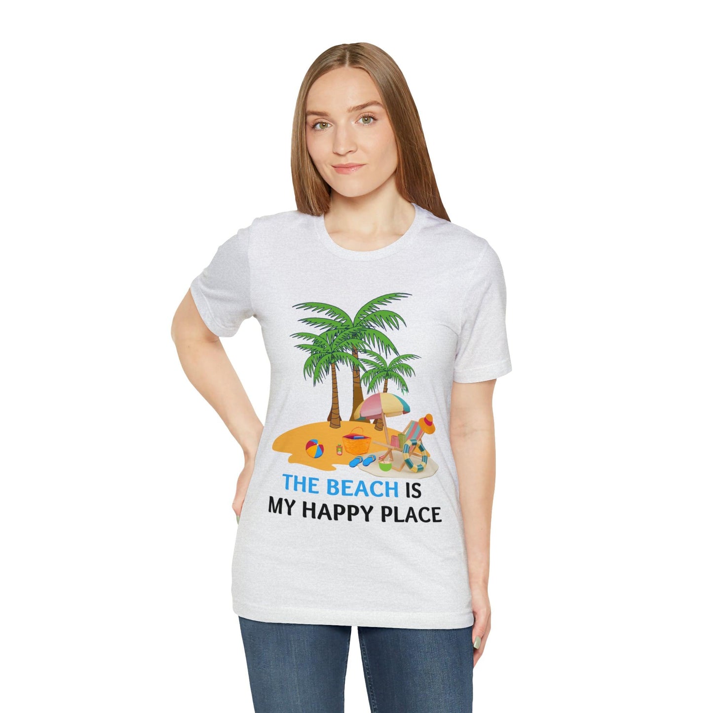 Beach shirt, The Beach is my happy place shirt, Beach t-shirt, Summer shirt, Beachwear, Beach fashion, Stylish beach apparel - Giftsmojo