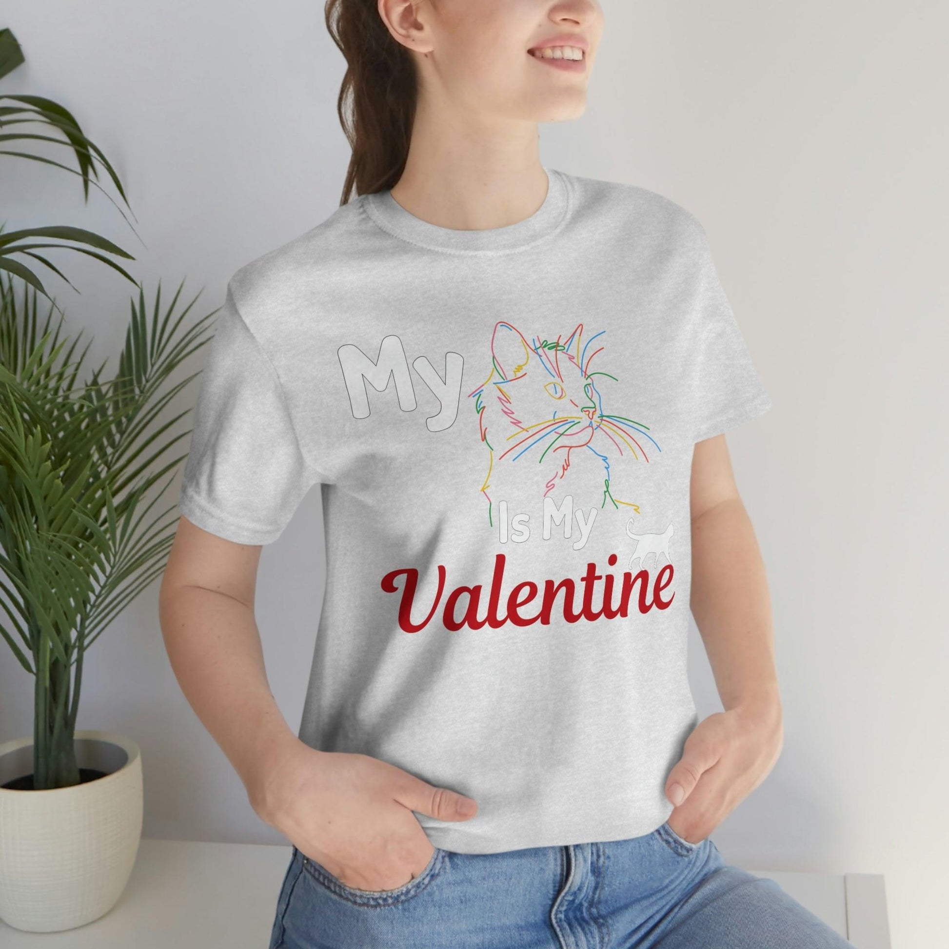 My Cat is My Valentine, Cute Pet lover Valentine shirt - Cute Cat lover shirt - Cat Mom shirt - Giftsmojo