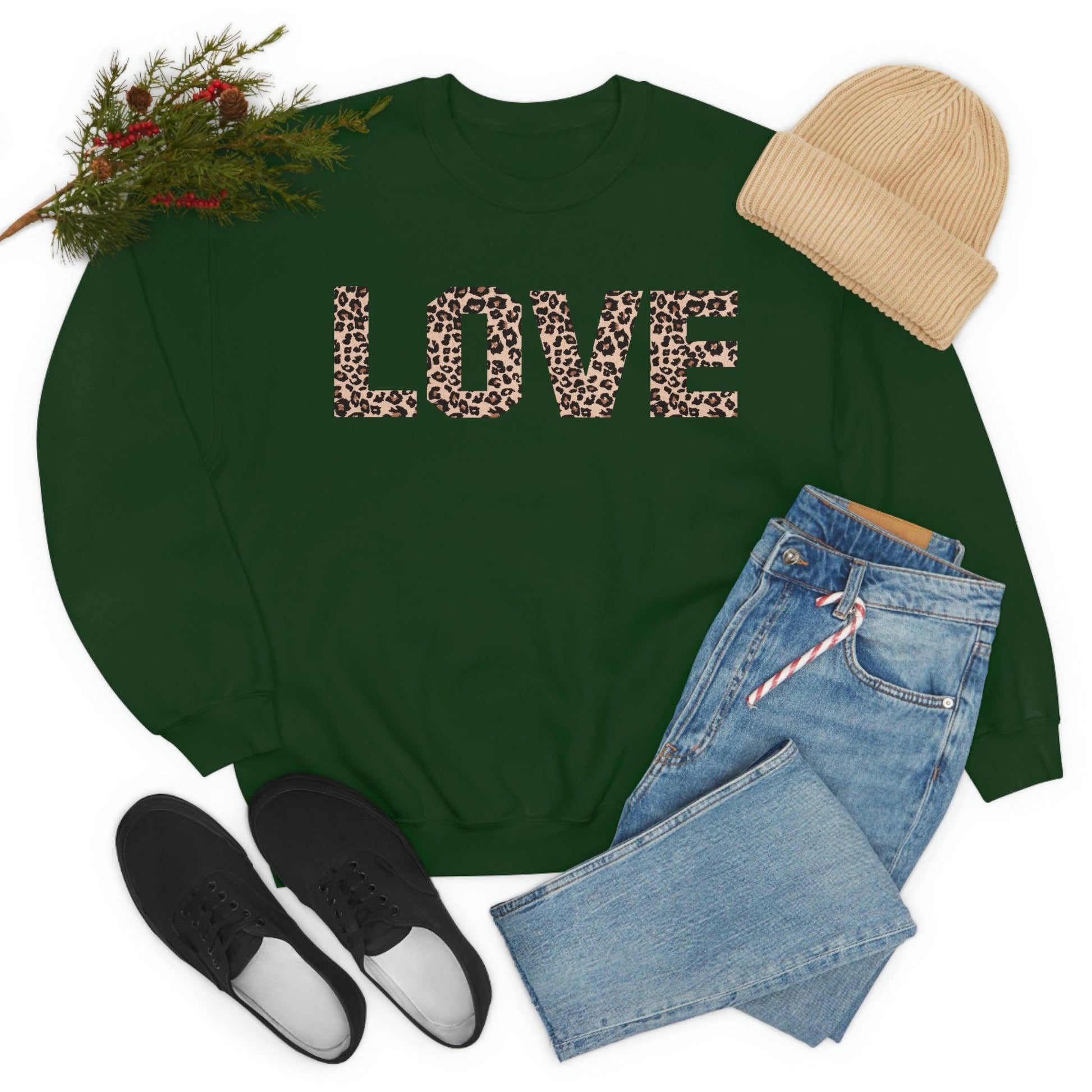 Leopard print love Sweatshirt - Giftsmojo