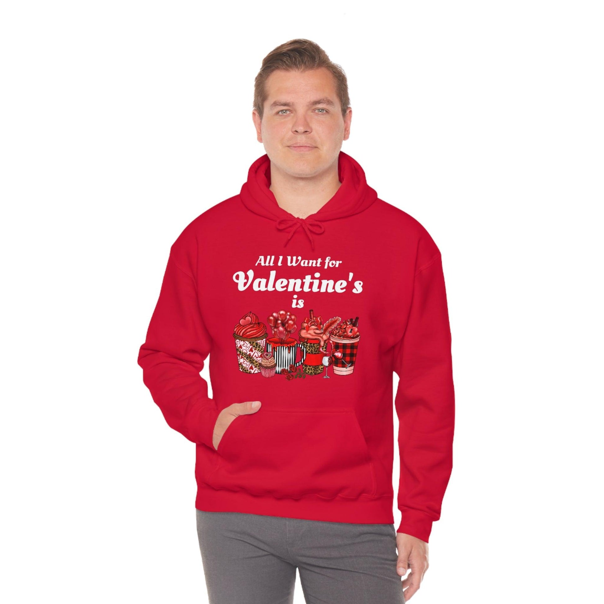 All I want for Valentine's is Coffee Hooded Sweatshirt - Giftsmojo