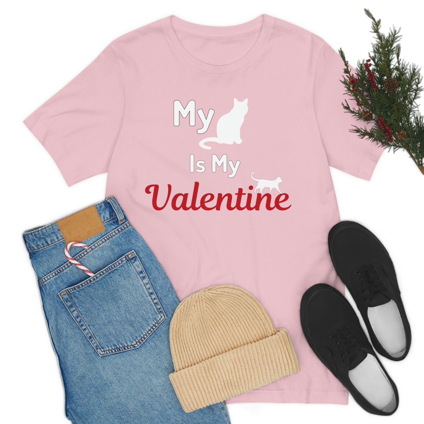 My Cat is My Valentine, Pet lover Valentine shirt - Cute cat lover shirt - gift for cat lovers