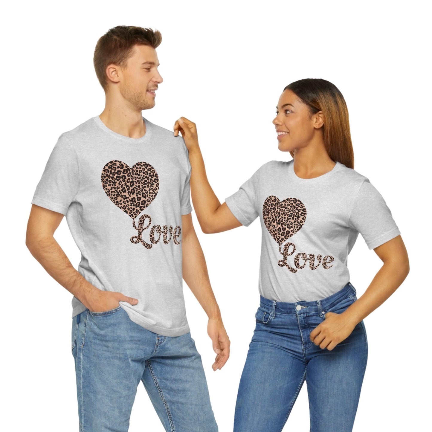 Love Heart, Leopard Print Tee - Giftsmojo