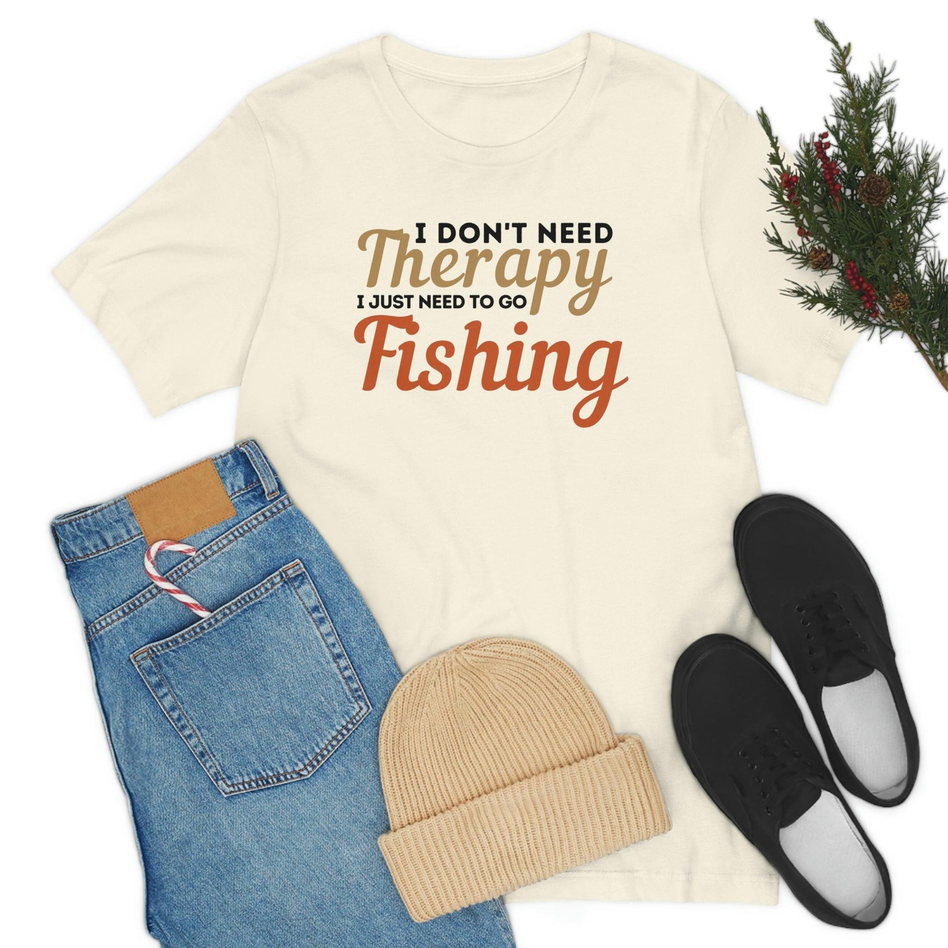 I don't need therapy I just need to go Fishing, fishing shirt, dad shirt, dad gift, gift for outdoor lover, fishing gift nature lover shirt - Giftsmojo