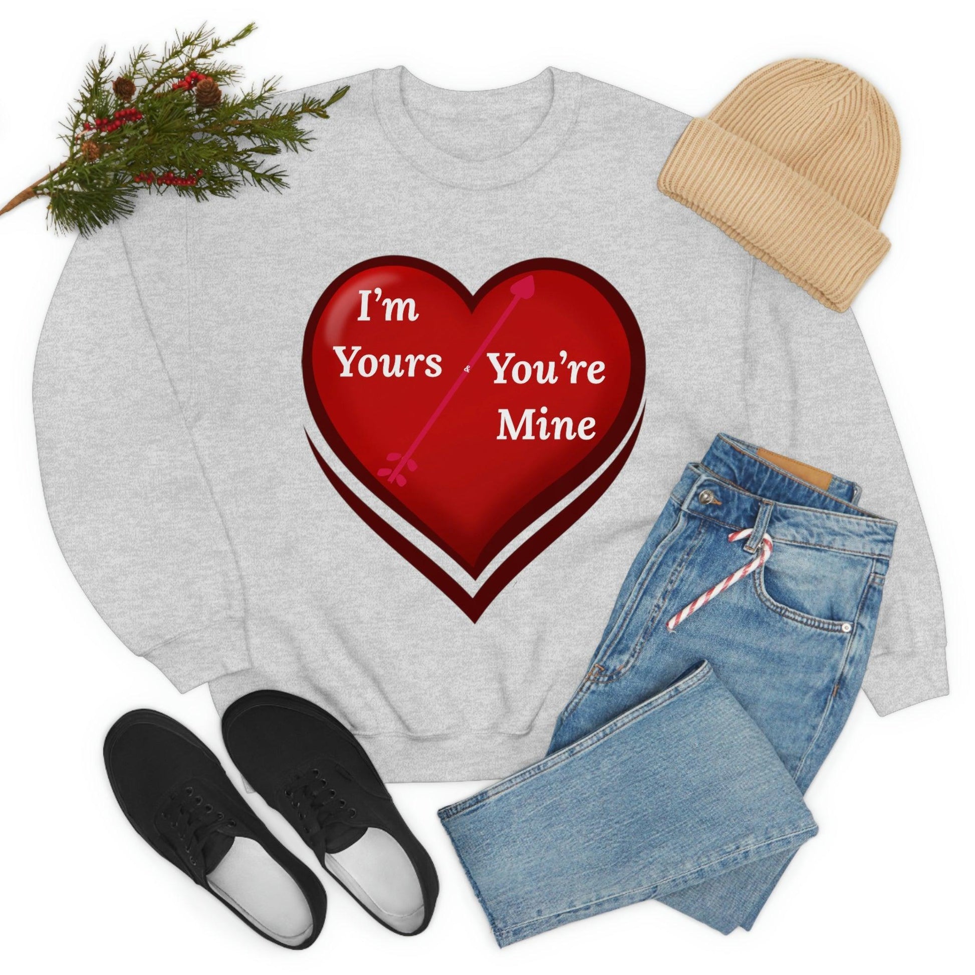 I'm Yours and You're Mine Heart Sweatshirt - Giftsmojo