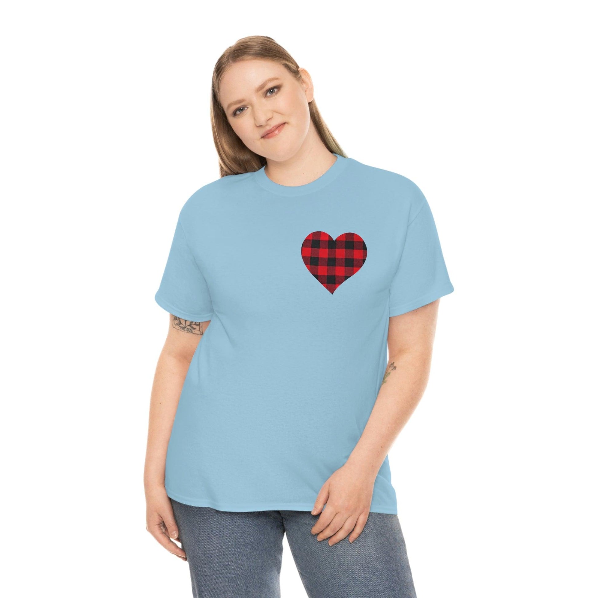 Plaid Heart T-Shirt - Giftsmojo