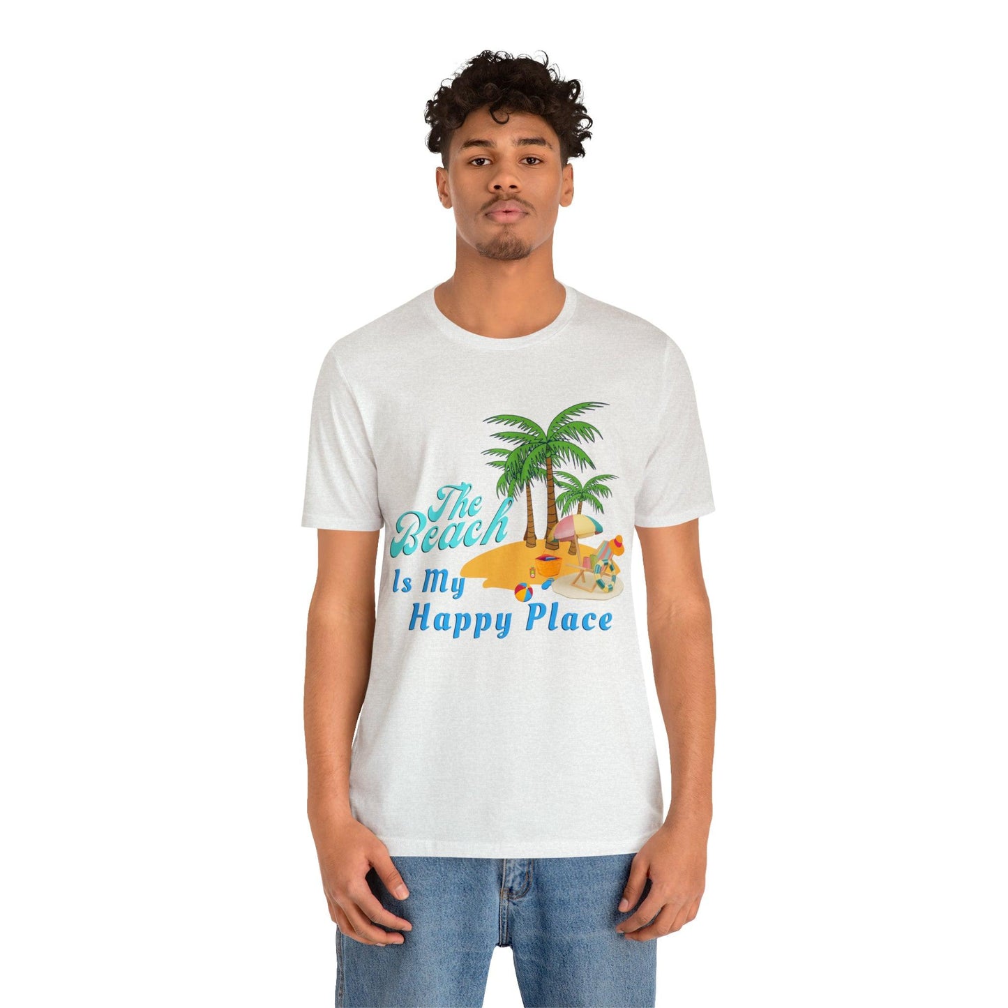 Beach shirt, The Beach is my happy place shirt, Beach t-shirt, Summer shirt, Beachwear, Beach fashion, Stylish beach apparel - Giftsmojo