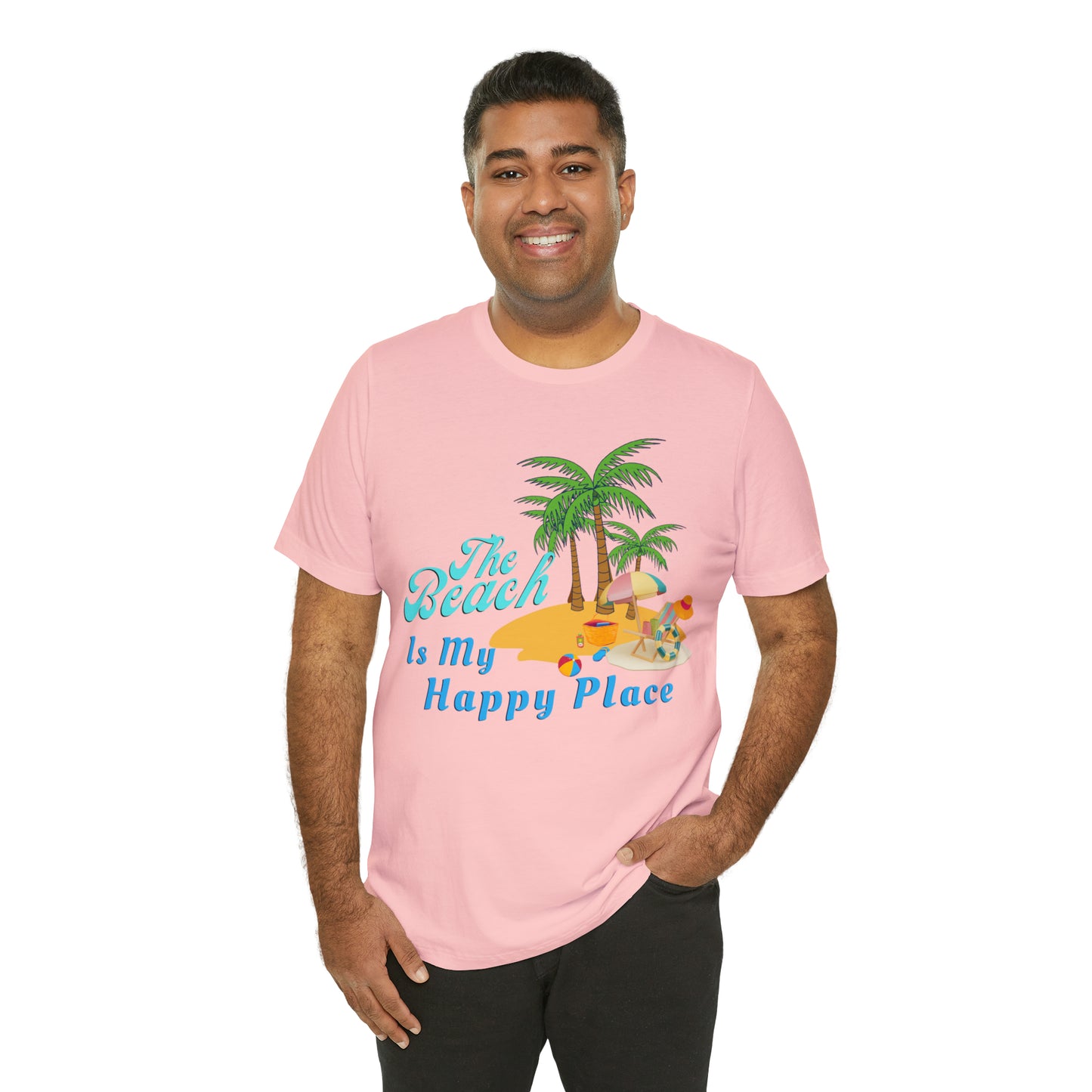 Beach shirt, The Beach is my happy place shirt, Beach t-shirt, Summer shirt, Beachwear, Beach fashion, Stylish beach apparel