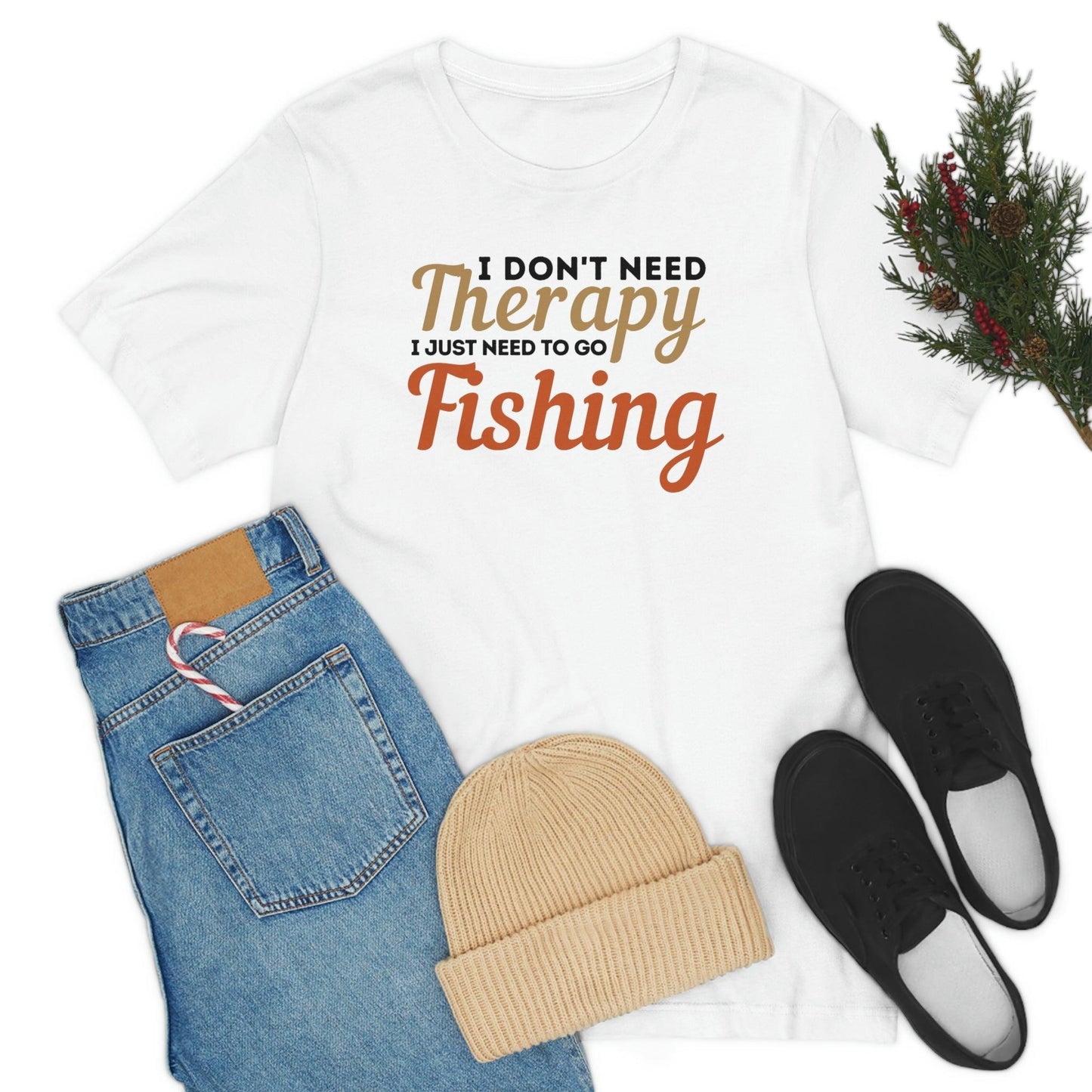 I don't need therapy I just need to go Fishing, fishing shirt, dad shirt, dad gift, gift for outdoor lover, fishing gift nature lover shirt - Giftsmojo