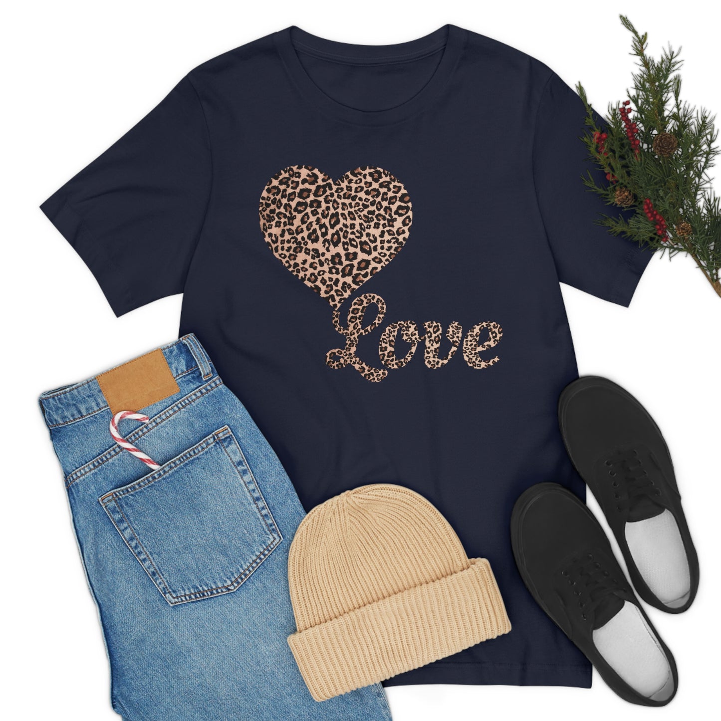 Love Heart, Leopard Print Tee