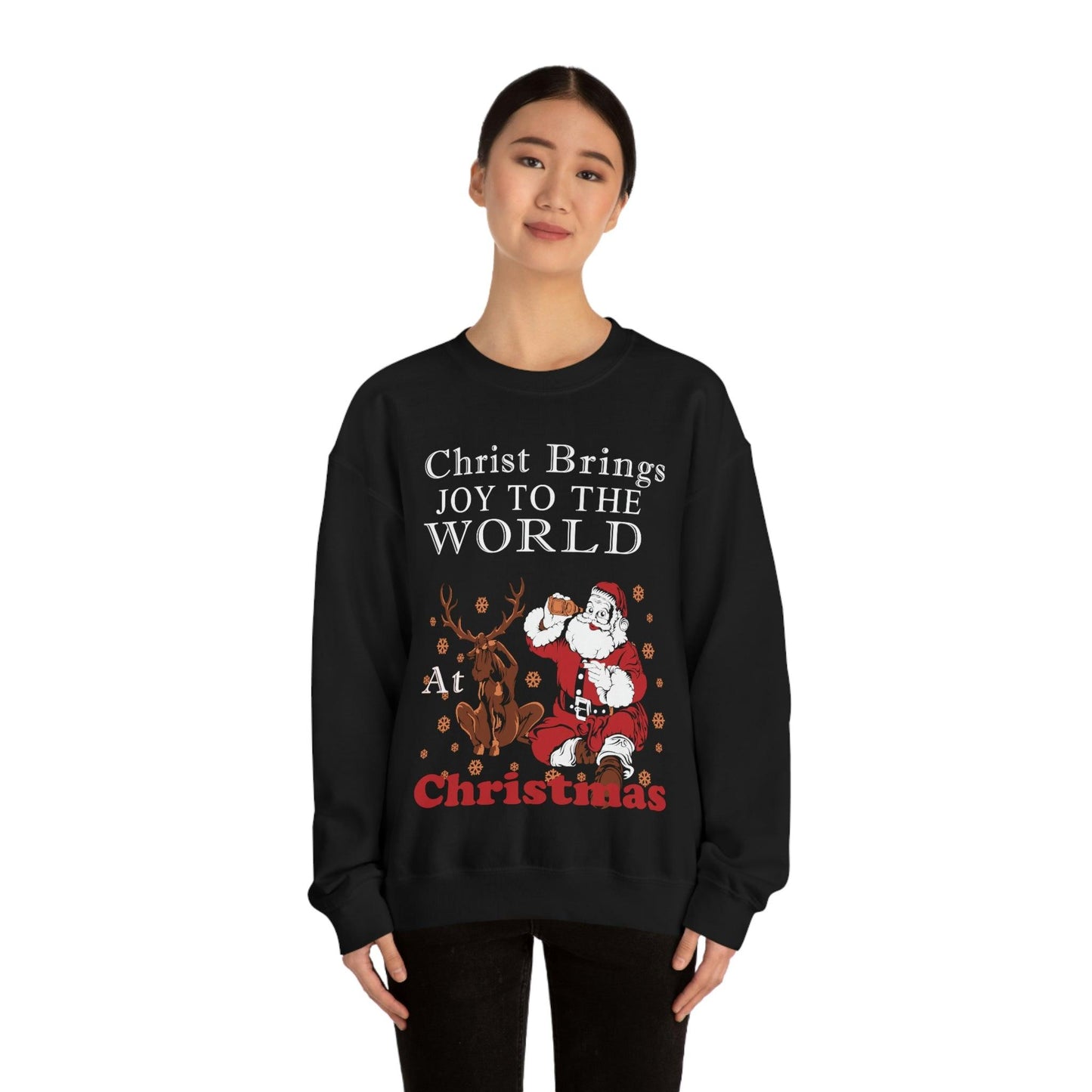 Christ brings joy to the World at Christmas Sweatshirt - Giftsmojo