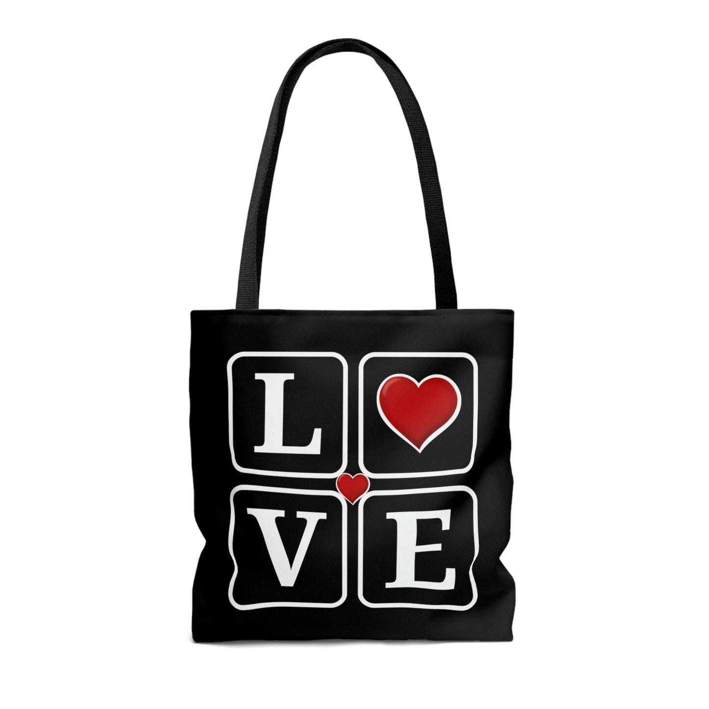 Love Squares with Hearts Tote Bag, - Giftsmojo