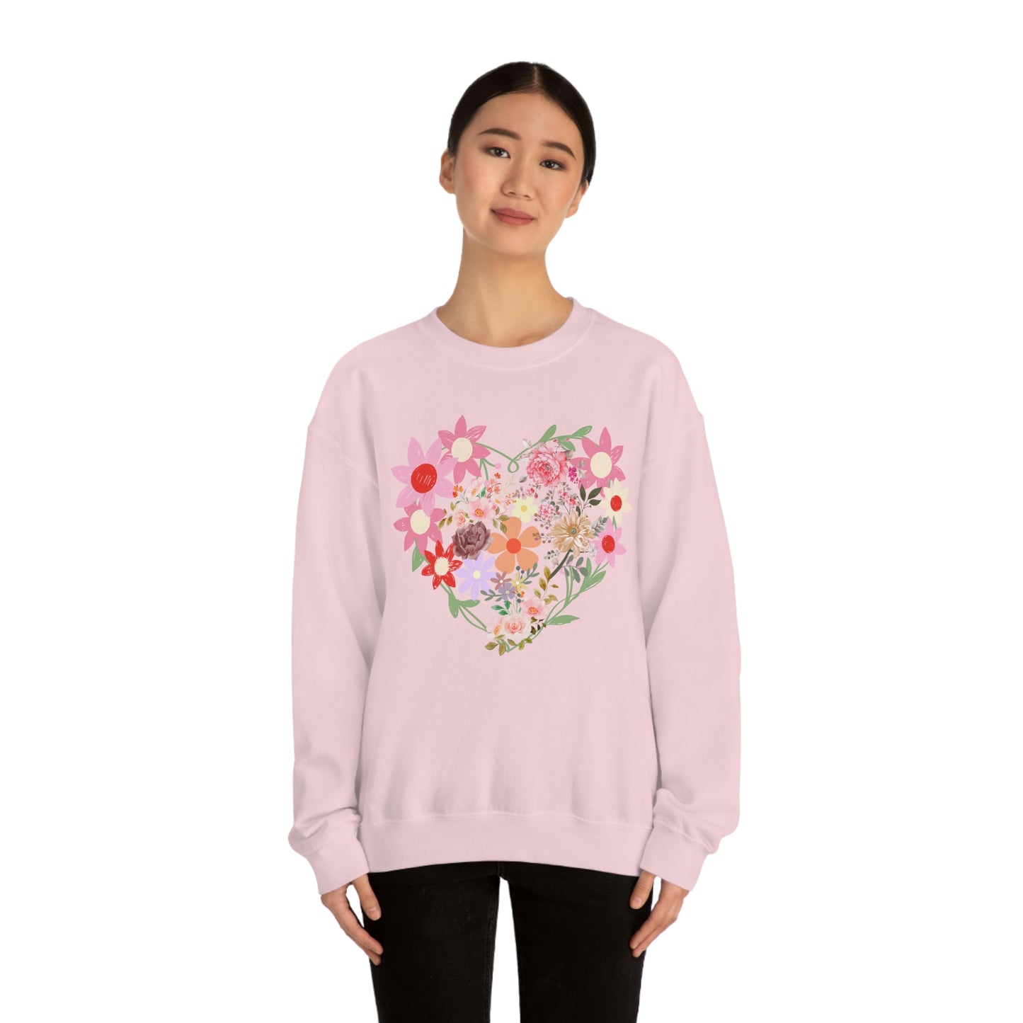 Flower Heart sweatshirt - Floral sweatshirt - Love Sweatshirt