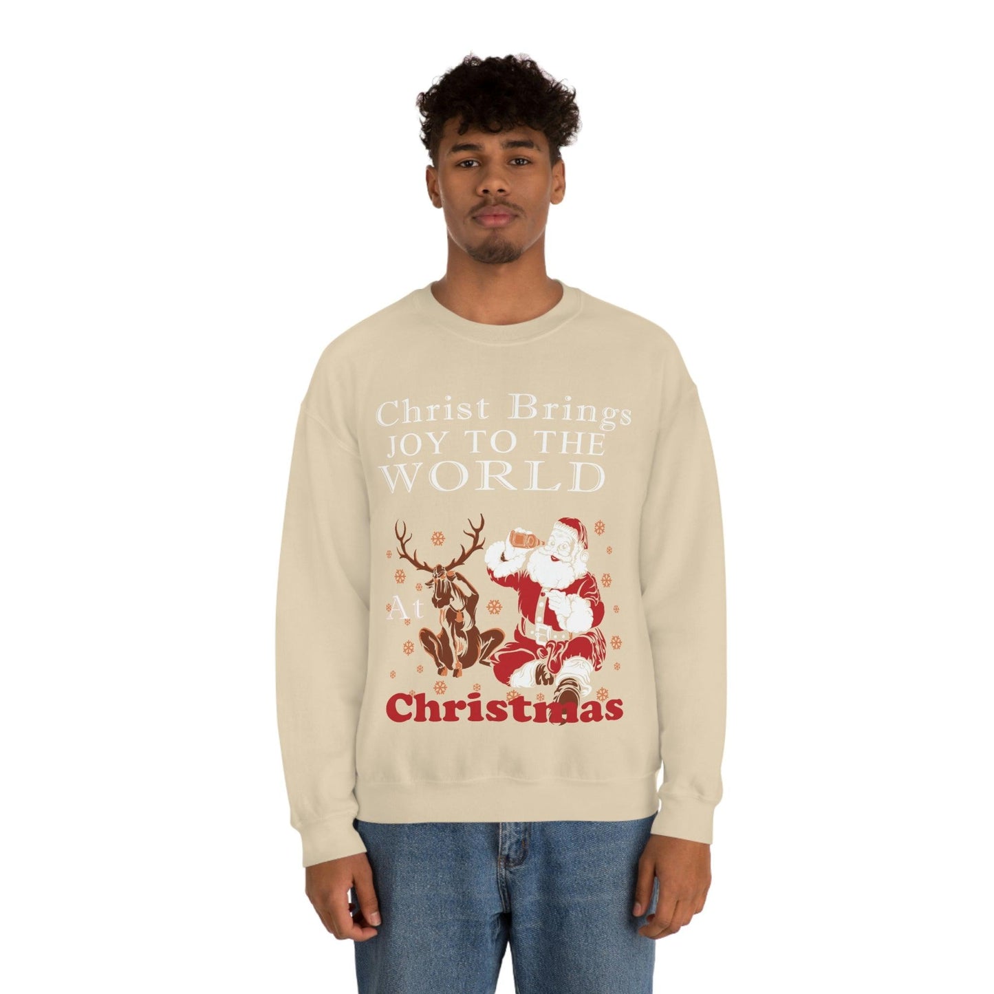 Christ brings joy to the World at Christmas Sweatshirt - Giftsmojo