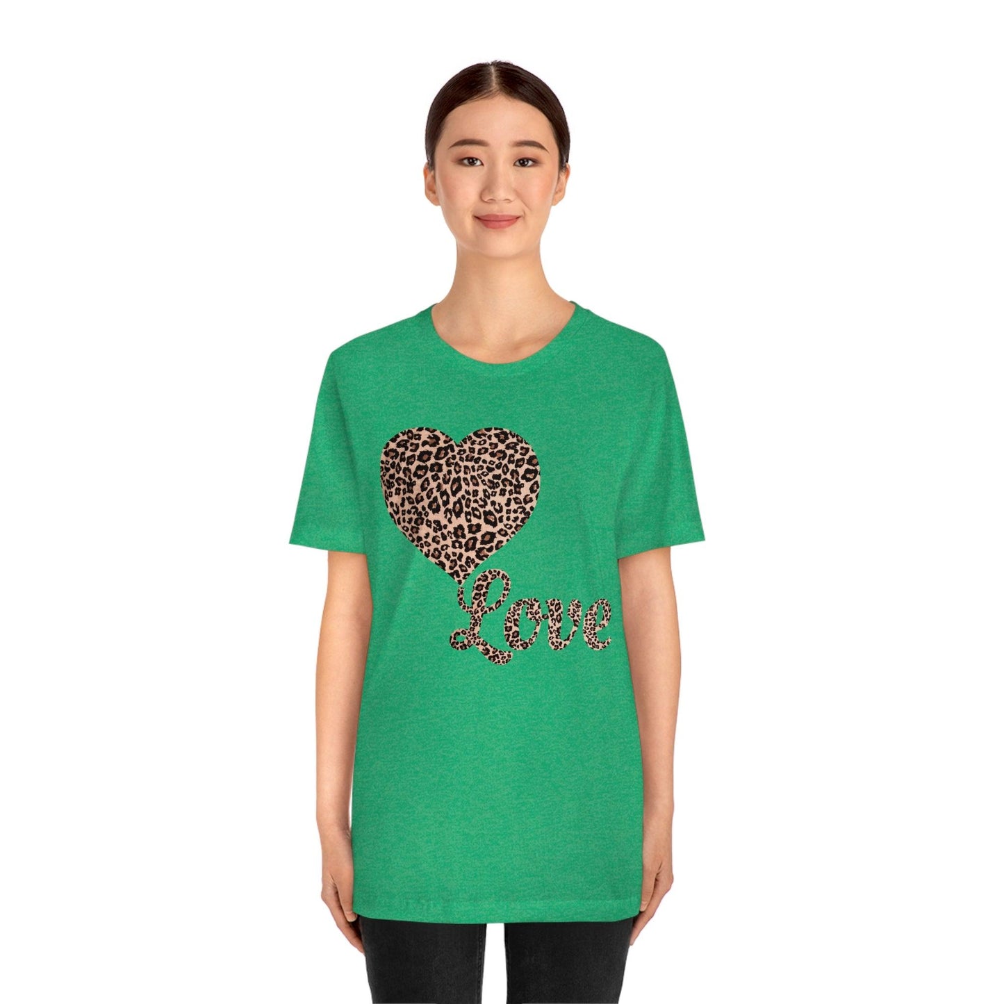 Love Heart, Leopard Print Tee - Giftsmojo