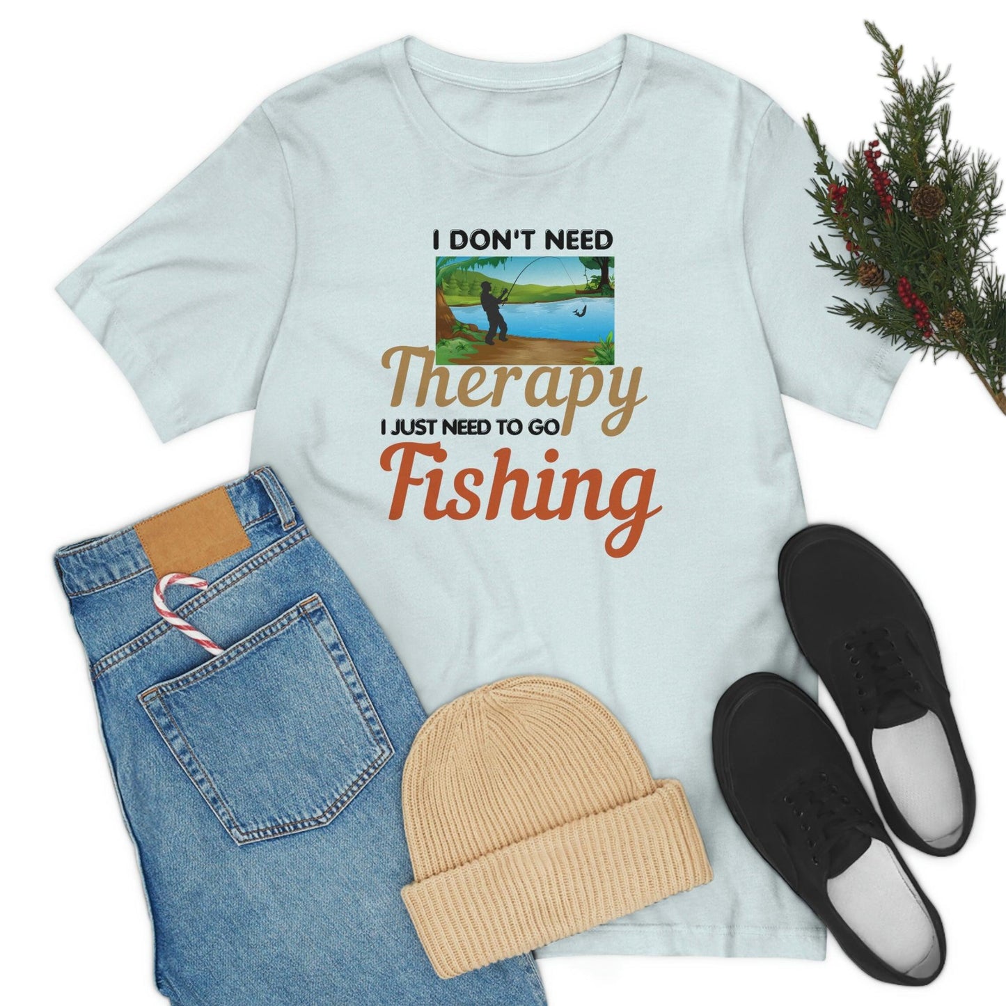 Fishing T-shirt dad shirt dad gift outdoor lover gift - fishing gift nature lover shirt I don't need therapy I just need to go Fishing shirt - Giftsmojo