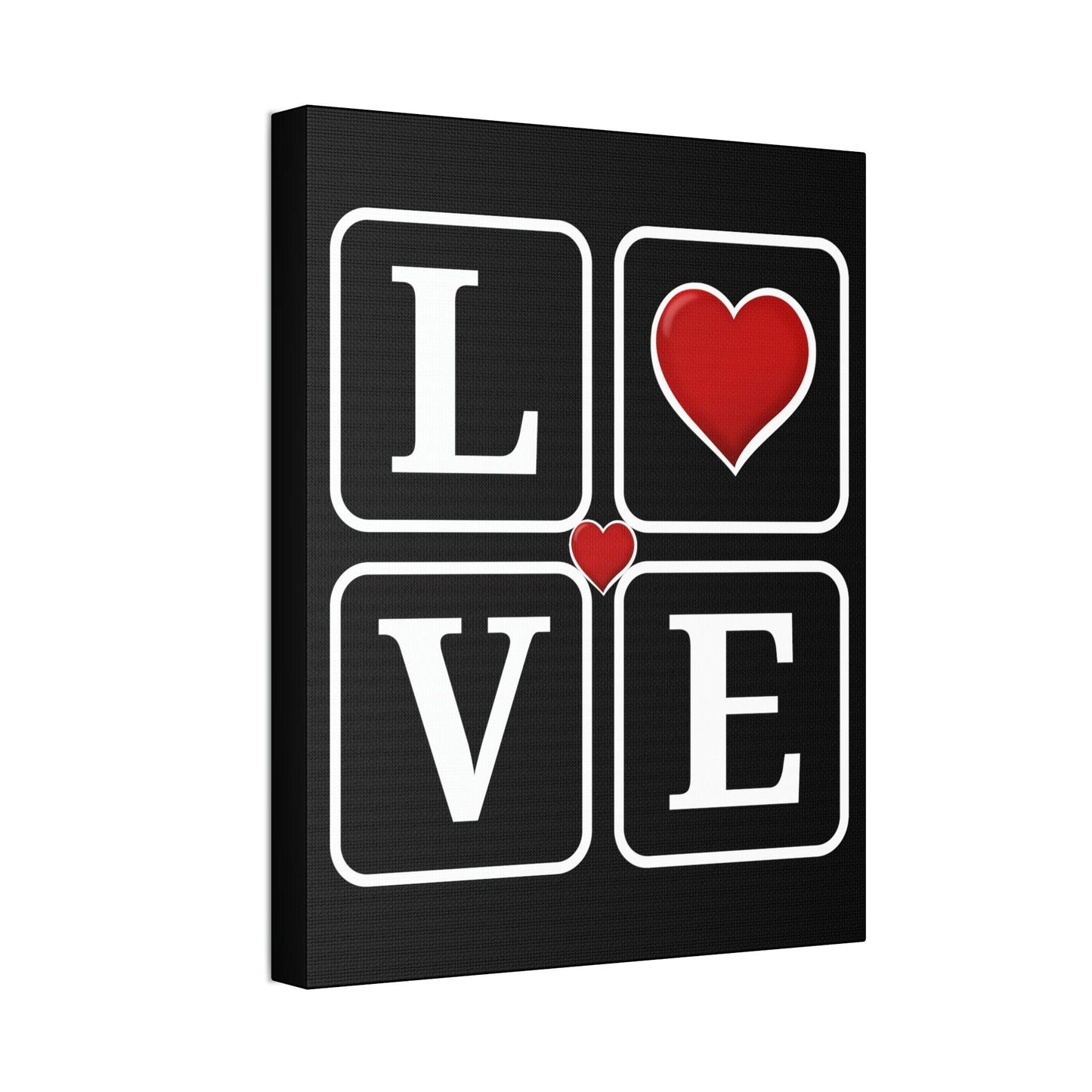 Love Sqaures with Heart Canvas Stretched, 1.5''